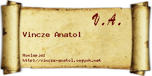 Vincze Anatol névjegykártya